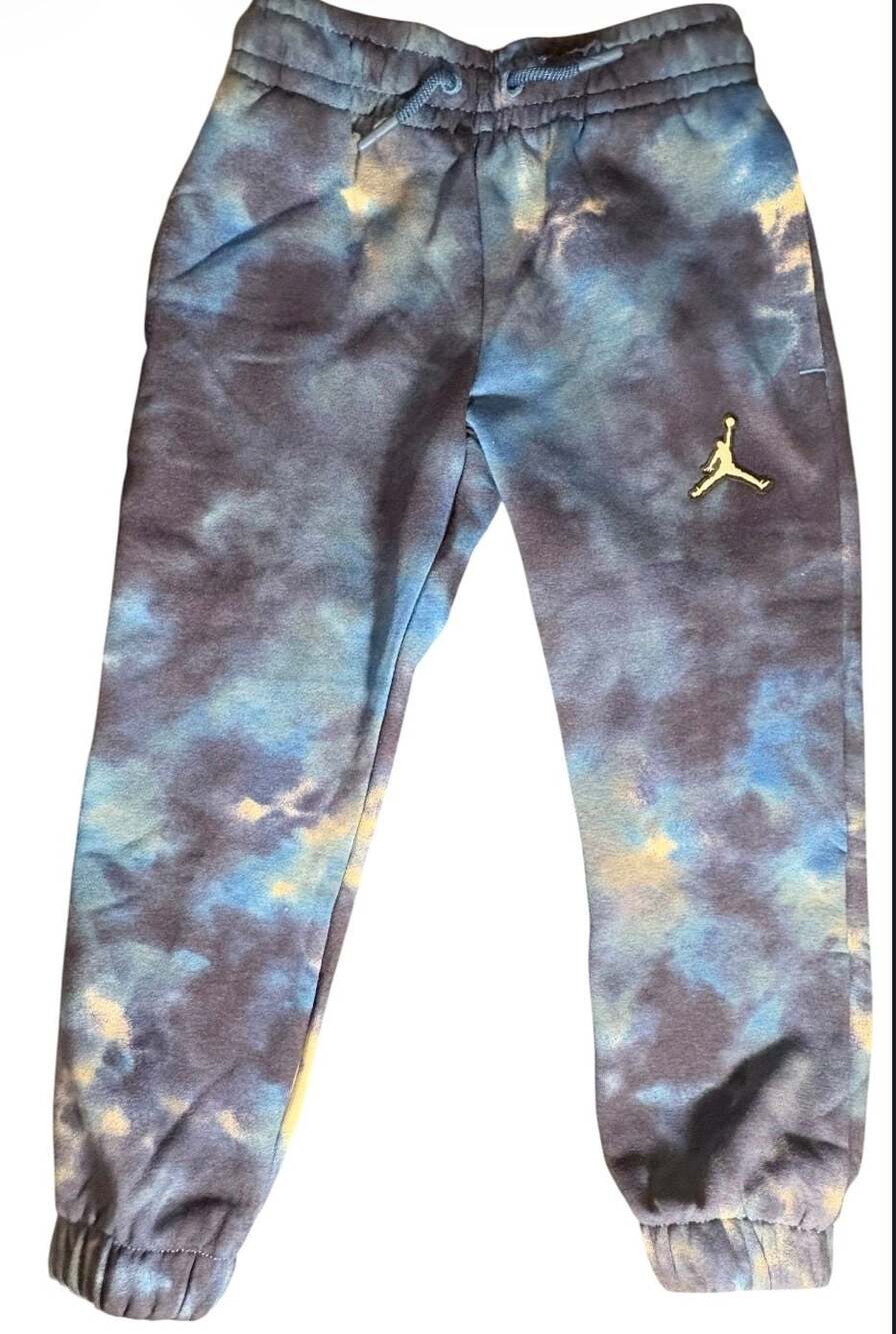 Jordan Boys Dk Marina Blue Tie Dye Jogger Sweatpants Size 4